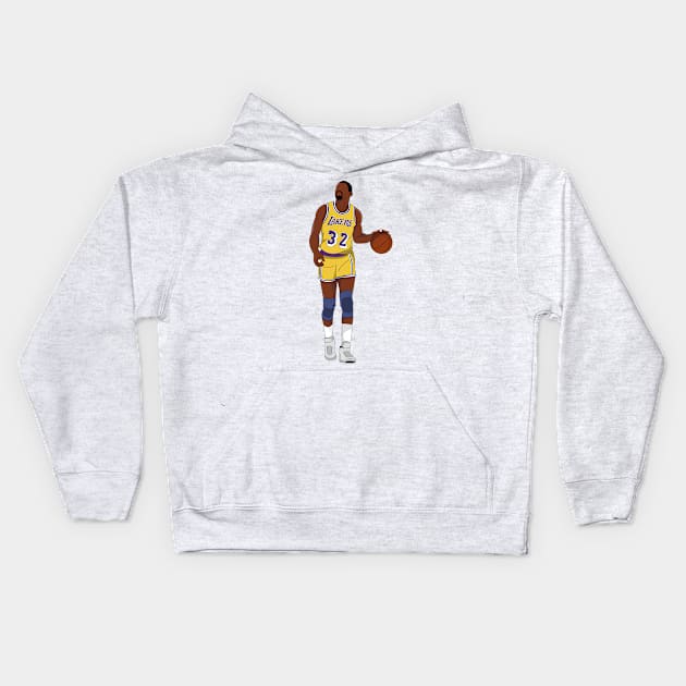 Kareem Abdul Jabbar LA Lakers Kids Hoodie by souvenirmala